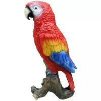 Садовая фигура ТулаСад Попугай на коряге красный/коричневый,34 см