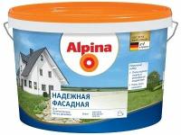 Alpina Краска Alpina Надежная Фасадная матовая ослепительно белая 10 л. Белый