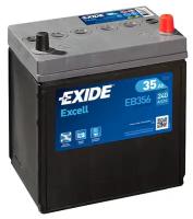 EXIDE EB356 (31500SMGE021M2 / 35AH / E3710035C0) аккумулятор excell 12v 35ah 240a 187х127х220 полярность etn0 клемы jis крепление b0