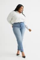 Ультравысокие джинсы свободного кроя H&M Mom - синий - 46