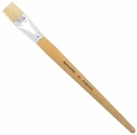 Кисть BRAUBERG щетина №22, плоская, с короткой ручкой №22, 1 шт., неокрашенный деревянный