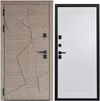 Дверь входная металлическая DIVA 97/1 2050x960 Левая Дуб натуральный - Н10 Белый Софт, тепло-шумоизоляция, антикоррозийная защита для квартиры