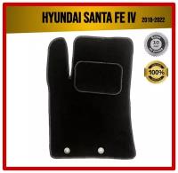 Водительский ворсовый коврик ECO на Hyundai Santa Fe IV 2018-2021 Дорестайлинг / Хендай Санта Фе 4
