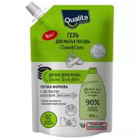 Qualita Гель для мытья посуды Green tea & Aloe сменный блок, 0.5 л