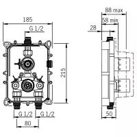 Смеситель для душа Oras Optima 7187 + 7127, вентильный