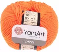 Пряжа YarnArt Jeans Ярнарт джинс Оранжевый (77) 3 мотка 50 г/160 м (45% акрил 55 хлопок)