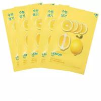 Holika Holika Набор тонизирующих тканевых масок для лица с экстрактом лимона Pure Essence Mask Sheet Lemon 20 мл*5 шт