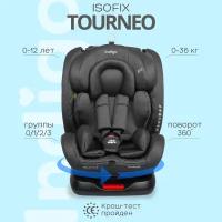 Автокресло Indigo Tourneo ISOFIX растущее поворотное, 0-36 кг, черный