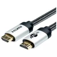 Кабель HDMI 10 м (HIGH speed, Metal gold, в чулке, в пакете)