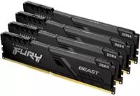 Оперативная память Kingston DDR4 32Gb (4x8Gb) 3200 MHz pc-25600 FURY Beast Black (KF432C16BBK4/32)