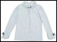 Блузка для девочки с длинным рукавом, блузка школьная, одежда для школы / Белый слон 5340 (светло-голубой) р.158