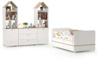 Набор мебели в детскую компнату Эйп № 2, цвет белый/дуб белый, спальное место 800х1600 мм, без матраса