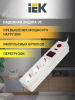 Фильтр сетевой Иэк 3-мест., 03К-выкл, 2p+РЕ, 1.5 м, 3*1 мм2, выключатель