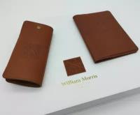 Комплект для паспорта William Morris, натуральная кожа, подарочная упаковка
