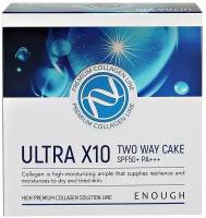 Enough Пудра компактная с коллагеном Ultra X10 Two-Way Cake SPF50+ PA+++ со сменным блоком, тон 13