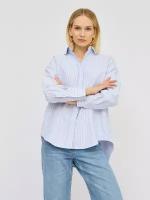 Рубашка женская Olya Stoff OS21112 оверсайз, свободная, для девочки, базовая, удлиненная, школьная, бело-голубой, L