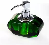 Дозатор для мыла К&B, настольный, цвет: хрусталь зеленый/ хром