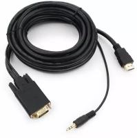 Разветвитель Cablexpert HDMI - VGA / mini jack 3.5 mm (A-HDMI-VGA-03), 5 м, черный