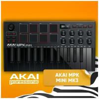 миди клавиатура USB MIDI-клавиатура AKAI MPK Mini MK3 Black