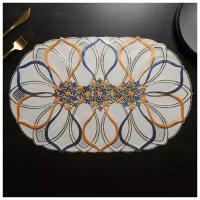 Салфетка ажурная для стола Цветок, 45х30 см, цвет белый 12 шт