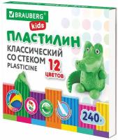 Пластилин BRAUBERG Kids 12 цветов 240 г, 106436