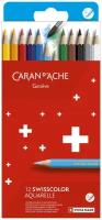 Акварельные карандаши Caran d`Ache Набор карандашей акварельных Caran d’Ache Swisscolor, 12цв. (карт.коробка)