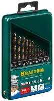 KRAFTOOL COBALT 13шт(1.5-6.5мм), Набор сверл по металлу HSS-Co(8%), сталь М42(S2-10-1-8)