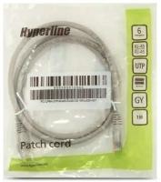 Патч-корд Hyperline U/UTP, сетевой кабель Ethernet Lan для интернета, категория 6, витой, 100% Fluke, LSZH, 1 м, серый