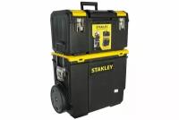 Ящик-тележка STANLEY 1-70-326 Mobile Work Center 3 в 1, 47.5x28.4x63 см, 19', черный/желтый