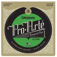 EJ25B Pro-Arte Composite Комплект струн для гитары фламенко, черный нейлон, D'Addario