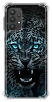 Дизайнерский силиконовый с усиленными углами чехол для Самсунг А32 / Samsung Galaxy A32 Темный леопард