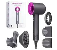 Фен Super Hair Dryer с насадками 6 в 1 фиолетовый