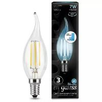 Gauss Лампа Filament Свеча на ветру 7W 580lm 4100К Е14 шаг. диммирование LED 104801207-S