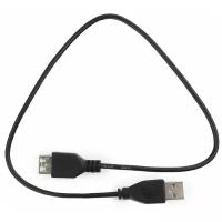 Удлинитель Гарнизон USB - USB (GCC-USB2-AMAF), 0.5 м, черный