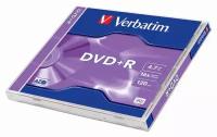 Диск Verbatim DVD+R (16x, 4.7GB, Jewel, 1шт) 43496