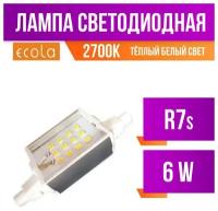 Ecola прожекторная F78 R7s 6W 2700K 2K 78x20x32 Premium алюм. радиатор J7PW60ELC