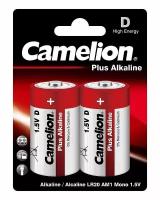 Camelion. LR20 Plus Alkaline BL-2 (LR20-BP2, батарейка,1.5В) (упак. 2 шт.), цена за 1 упак