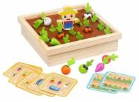 Деревянная игрушка 3D игра Монтессори Огород для малышей