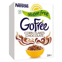 Готовый шоколадный завтрак Nestle GO FREE Corn Flakes, в пакете, 250гр