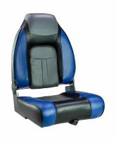 Кресло мягкое складное, обивка винил, цвет синий/угольный/черный, Marine Rocket 75157BCB-MR