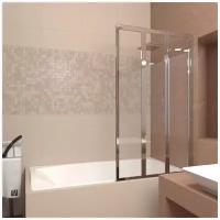 Шторка для ванны Veconi PL73R-90-01-19C4 90х150 стекло прозрачное, профиль хром