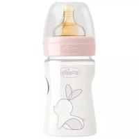 Бутылочка для кормления Chicco Original Touch Girl 0 мес+ латексная соска, РР, 150мл/бутылка для кормления/для путешествий/бутылочка детская с соской/детская бутылка/для новорожденных/ бутылка для воды детская/подарок на выписку