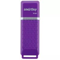 Флешки Smartbuy Флешка Smartbuy Quartz, 16 Гб, USB2.0, чт до 25 Мб/с, зап до 15 Мб/с, фиолетовая