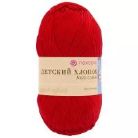 Пряжа для вязания Пехорка 'Детский хлопок', 100г, 330м (100% мерсеризированный хлопок) (06-Красный), 5 мотков