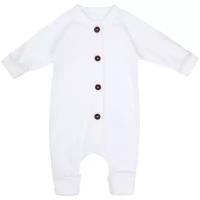 Комбинезон на пуговицах детский AMAROBABY Fashion, молочный, размер 86