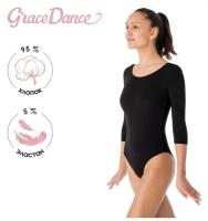 Купальник гимнастический Grace Dance, размер 38, черный