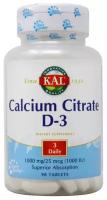 KAL Calcium Citrate D-3 (Кальций Цитрат с витамином D-3) 1000 мг 90 таблеток