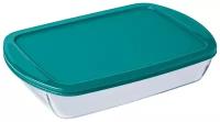 Форма Pyrex прямоугольная с крышкой XL 4,5л 40х27х7см