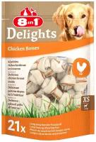 Косточки 8in1 Delights для собак, с куриным мясом в жесткой говяжьей коже, XS (7.5 см), 21 шт в упак