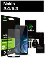 Защитное стекло Mobius для Nokia 2.4/5.3 3D Full Cover (Black)